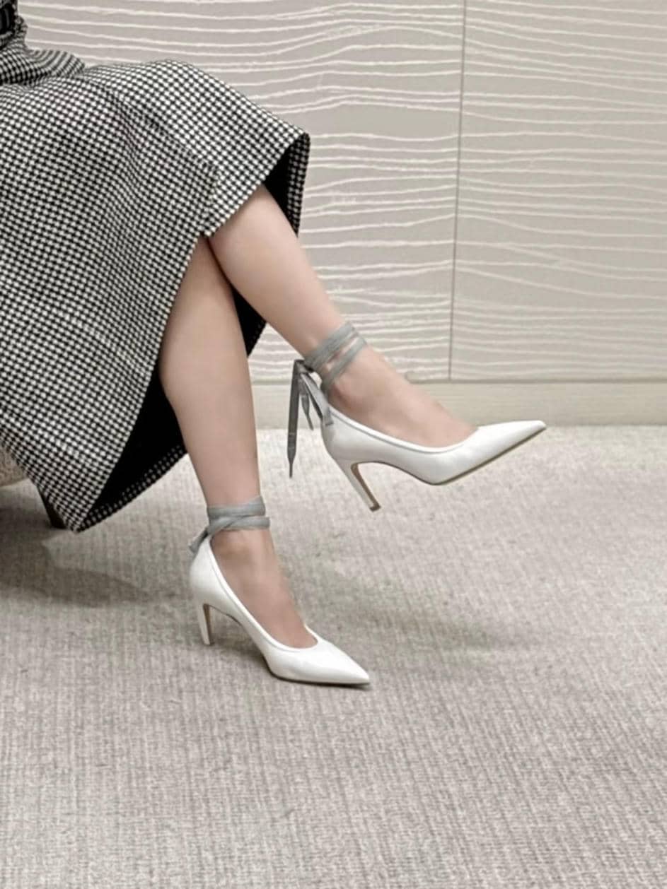 D-Journey Pointed Toe Lace-up Heels-2